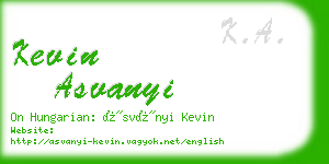 kevin asvanyi business card